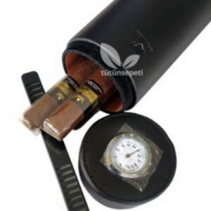 Cohiba Silindir Humidor - Deri Puro Kutusu