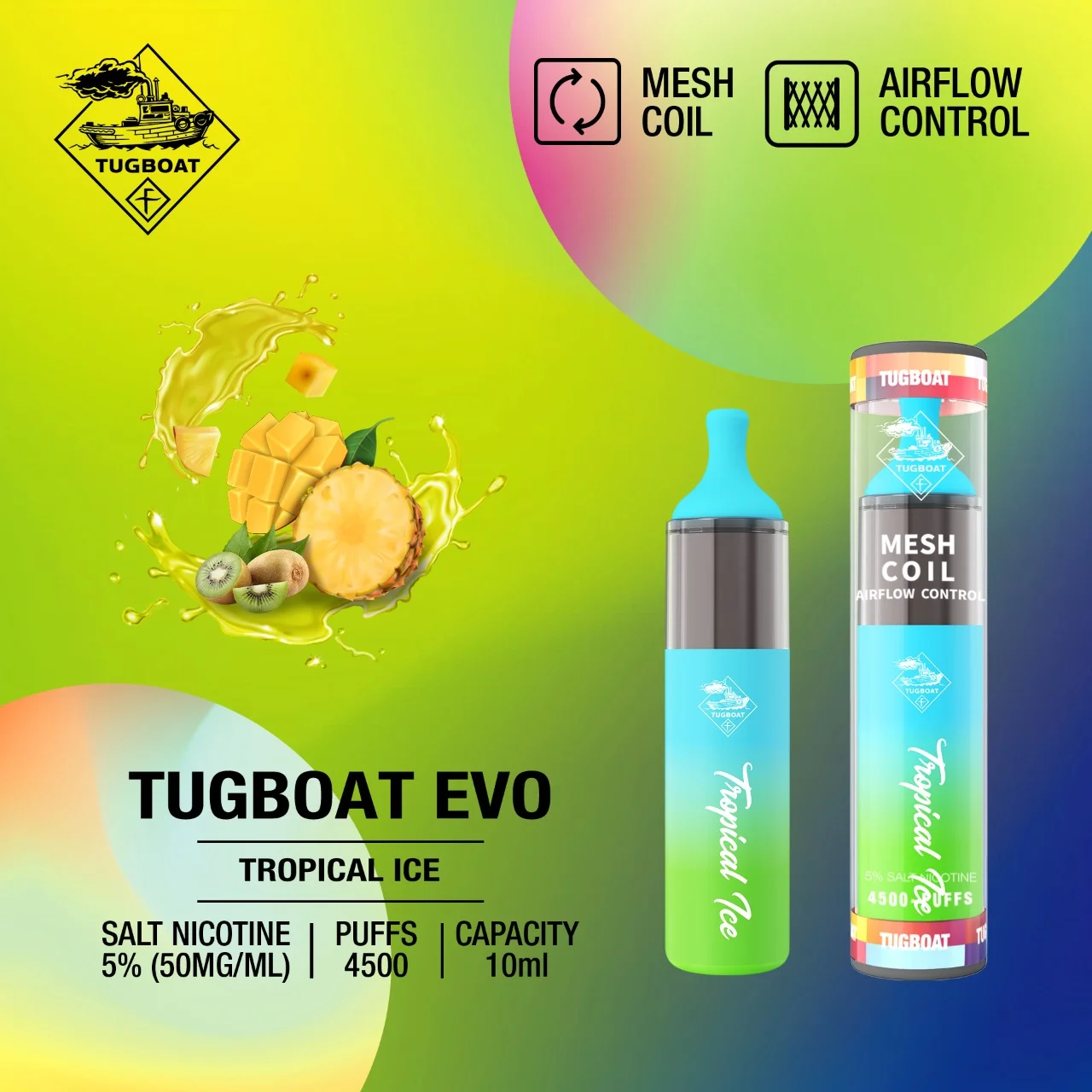 Tugboat EVO Tropical Ice 4500 Puff