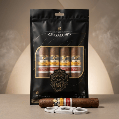 Cohiba Exclusivo Suiza – Zegmuss Nemlendirici Paket ve Puro Kesici Hediyeli